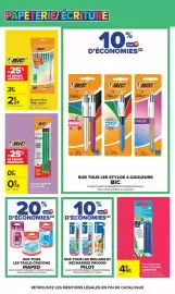 Catalogue Carrefour page 80: BIC crayons graphite criterium HB €0,74, CARREFOUR Recharges rollers effaçables €4,95