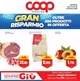 Volantino Coop Trentino Pagina 1: Nettarine pasta gialla €1,79, Prosciutto San Daniele DOP €23,90
