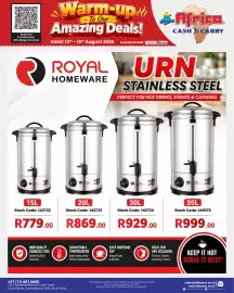 Africa Cash and Carry catalogue week 33 Page 34: Royal HomeWare 35L Coffee Maker €999,00, Rival Coffee Maker €779,00