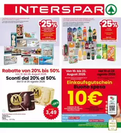 Volantino Interspar Pagina 1: Fruchtsäfte, Eis am Stiel Magnum 4 Stk €3,49