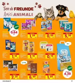 Volantino Interspar Pagina 21: Katzensnacks Felix €1,19, Bocconi per cane Pedigree €1,19