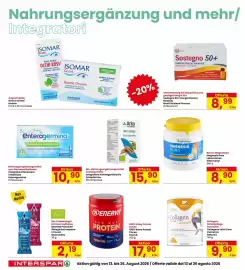 Volantino Interspar Pagina 22: 100% Whey Protein Cocoa Enervit €17,90, Magnesio Puro Vitarmonyl €8,90