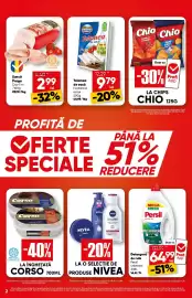 Catalog PROFI săptămâna 33 Pagină 2: Hochland telemea de vacă €9,79, Șuncă Praga €2,99