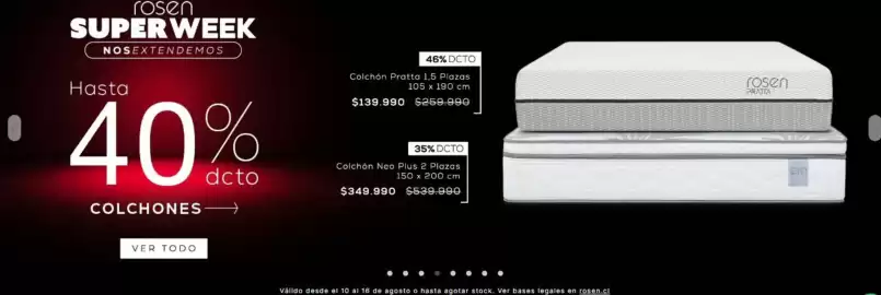 Catálogo Rosen semana 33 Página 5: Rosen - colchon proteína 15 packs €139.990,00