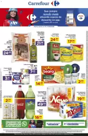Folheto Carrefour semana 33 Página 1: Imperio - cerveja €2,49, Neve - papel higiênico €55,99