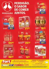 Tabloide Fort Atacadista Página 2: Linguiça Tipo Calabresa €9,90, Hambúrguer Misto Perdigão €14,90