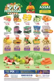 Encarte Assaí Atacadista Página 1: Abóbora-leite €1,79, Pepino comum €1,89