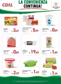 Volantino Coal Pagina 3: Wurstel servelade Senfter €1,89, Yogurt mio alla frutta €1,39