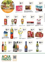 Folheto Aqui é fresco Página 4: Água Pedras Limão €1,49, Cerveja Super Bock mini €14,39