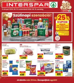 Interspar akciós újság hét 33 Oldal 1: CHIO Chips €449,00, Gyermelyi 4 tojásos száraztészta €599,00