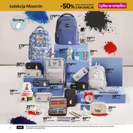 Empik gazetka Strona 2: Piórnik Moomin szary €59,99, Plecak Moomin granatowy €179,00