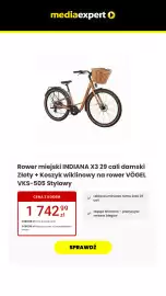 Media Expert gazetka Strona 19: Rower miejski Indiana X3 damski + koszyk wiklinowy Vögel VKS-505 €1.742,99
