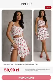 Renee magazyn tydzień 33 Strona 8: Komplet Top z Kokardkami i Spódnica w Print Renee €59,99