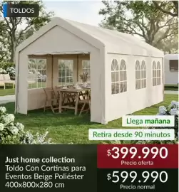 Catálogo Constructor Sodimac Página 3: Just home collection coldo con cortinas para evontos beige poliester €399.990,00