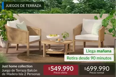 Catálogo Constructor Sodimac Página 2: Juego de terraza balcón de madera isla 2 personas €549.990,00