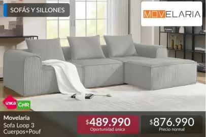 Catálogo Constructor Sodimac Página 6: Movelaria sofa loop 3 cuerpos-pouf €489.990,00
