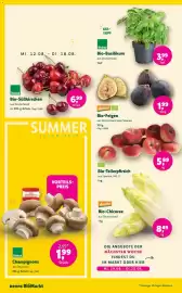 Denn's Biomarkt Flugblatt Seite 2: Bioland Bio-Basilikum €3,99, Bio-Tellerpfirsich €5,99