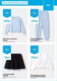 Catalog Pepco săptămâna 33 Pagină 5: Cămașă fete muselină cu volane €30,00, Fustă fete neagră evazată €11,00