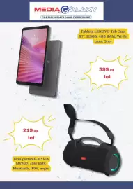 Catalog Media Galaxy săptămâna 33 Pagină 2: Lenovo Tableta tab one €599,99, Myria boxa portabila my2412 €219,99