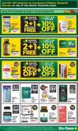 Dis-Chem catalogue Page 2: Flora Force Turmerynne €119,99, Healthy Living Multivitamin A-Z €164,99