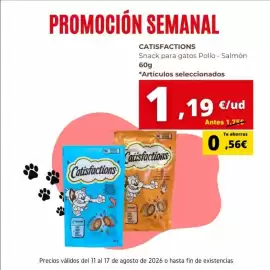 Folleto Supermercados Tu Alteza Página 8: Catisfactions - snack para gatos pollo €1,19