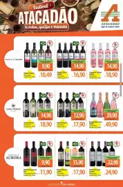 Folheto Atacadão Página 2: Bel - vinho sangue de boi €9,90, James - vinho marcus €15,90