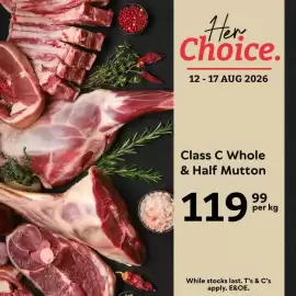 Oxford Freshmarket catalogue week 33 Page 3: Here Choice. 12-17 AUG 2026 Class C Whole & Half Mutton 11992 per kg While