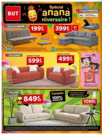 Catalogue BUT page 2: Canapé 2 places €499,99, Banquette convertible madaba €199,99