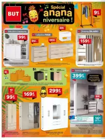 Catalogue BUT page 8: Aspen - armoire 6 portes 3 tiroirs 1 miroir assen €299,99, Armoire ghost €399,99