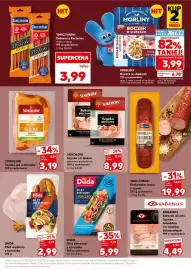 Kaufland gazetka Strona 21: Kabanosy Exclusive serowe Tarczyński €3,99, Boczek w słupkach Morliny €3,99