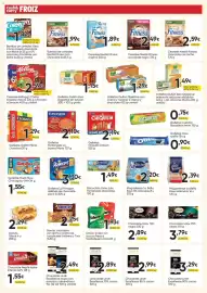 Folleto FROIZ Página 4: Trident chicle sin azúcar fresa o hierbabuena €1,93, Lindt Excellence 70% cacao €2,89