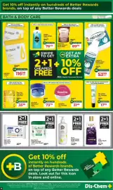 Dis-Chem catalogue Page 14: Nature's Nourishment Bath Salts €89,99, Dis-Chem Lip Therapy €17,99
