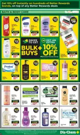 Dis-Chem catalogue Page 16: Skin eFX Foam Bath €100,00, Sanex Body Wash €139,50