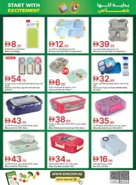 Emirates Co-op catalogue Page 28: Motarro food bags €8,25, Extreme lunch box with 4 compartment €12,50