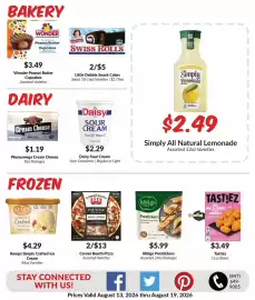 Woodman's weekly ad week 33 Page 4: Daisy Sour Cream €2,29, Kemps Simply Crafted Ice Cream €4,29