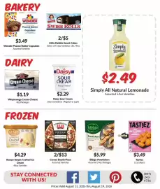 Woodman's weekly ad week 33 Page 4: Wonder Peanut Butter Cupcakes €3,49, Kemps Simply Crafted Ice Cream €4,29