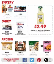 Woodman's weekly ad week 33 Page 4: Daisy sour cream €2,29, Kemps Simply Crafted Ice Cream €4,29