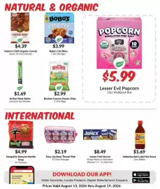 Woodman's weekly ad week 33 Page 8: Boulder Canyon Potato Chips €2,99, Nature's Path Organic Cereals €4,39