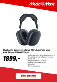 Media Markt gazetka Strona 8: Słuchawki bezprzewodowe Apple AirPods Max Anc Północ €1.899,00