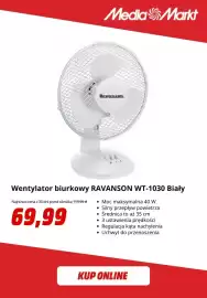 Media Markt gazetka Strona 2: Wentylator biurkowy Ravanson WT-1030 Biały €69,99