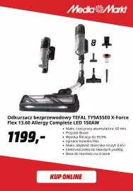 Media Markt gazetka Strona 4: Odkurzacz bezprzewodowy Tefal X-Force Flex 13,60 Allergy Complete €1.199,00