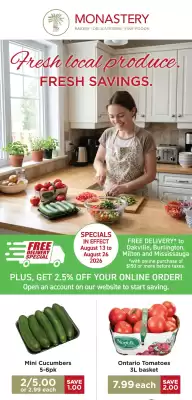Monastery Bakery flyer (valid until 26-08)