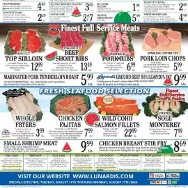 Lunardis weekly ad Page 2: Yellow or White Peaches €7,00, Zucchini Squash €1,99