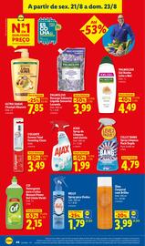 Folheto Lidl semana 34 Página 44: Ajax spray de limpeza com lixívia €1,99, Nelly spray para ondas €1,79