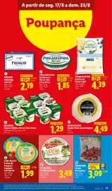 Folheto Lidl semana 34 Página 11: Milbona iogurte bifidus coco/ lima-limão €1,29, Beiradouro queijo prato amanteigado €4,49
