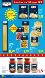 Folheto Lidl semana 34 Página 28: Italiamo massa orecchiett/ trofie €1,49, Itali amo farfalle €1,59