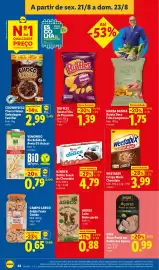 Folheto Lidl semana 34 Página 42: Agros leite meio-gordo €0,88, Kinder Délice Snack de Chocolate €4,79