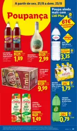 Folheto Lidl semana 34 Página 43: Naturis Água com Gás Sabor a Limão €1,79, Super bock mini €9,99