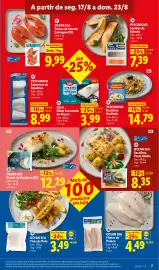 Folheto Lidl semana 34 Página 7: Ocean Sea Postas de Bacalhau XXL €12,29, Ocean Sea Tiras de Pota €3,49