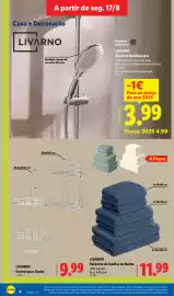 Folheto Lidl | Novidades Página 8: Livarno chuveiro multifunções €3,99, Livarno estante para duche €9,99